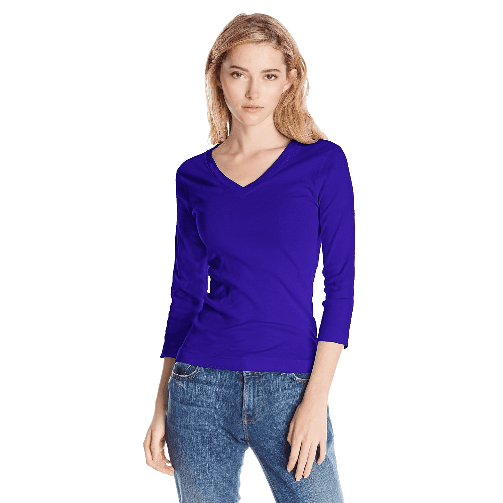 Three Dots Women's 3i4 Sleeve V Neck