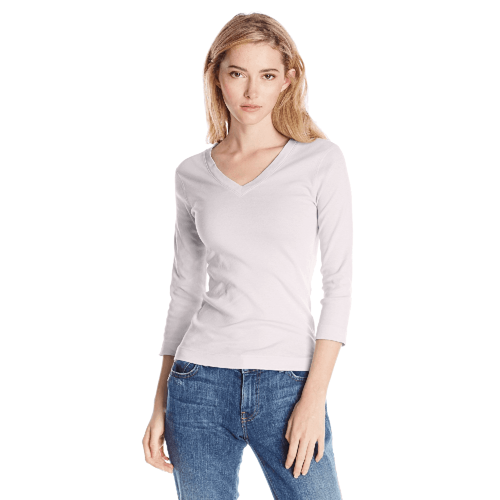 Three Dots Women's 3i4 Sleeve V Neck